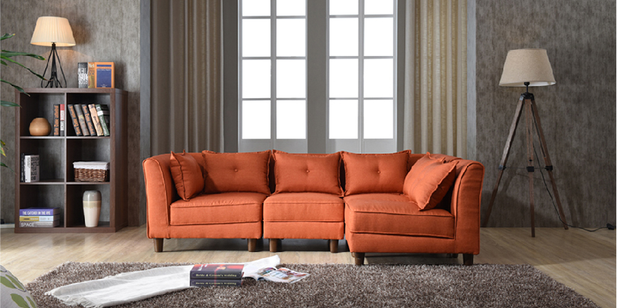Mara Modular Fabric Sofa (Rust)